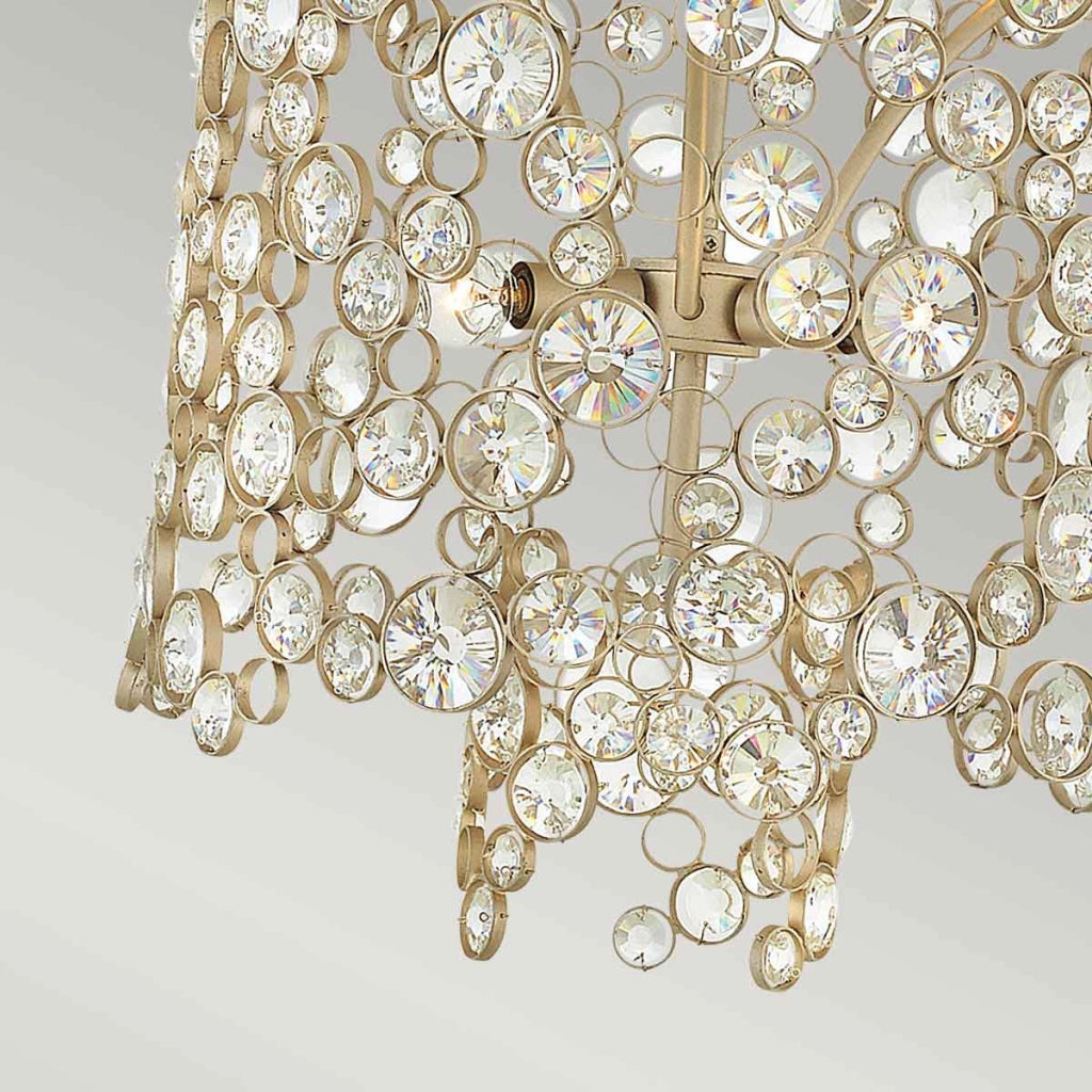 Lampadario Anya glamour cristalli argento 6xE14 Hinkley
