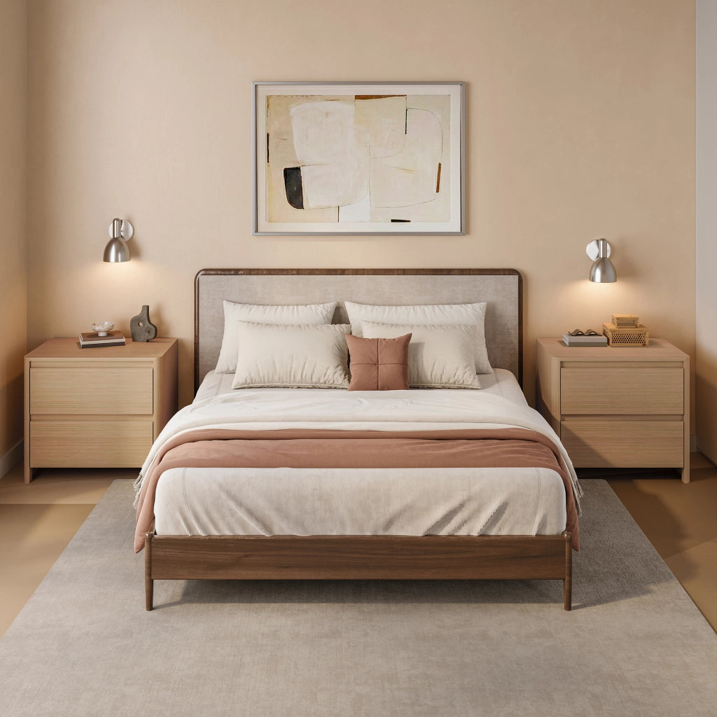 Set di 2 Comodini Takranmaa con 2 Cassetti 54x60x40cm Effetto Rovere [en.casa]