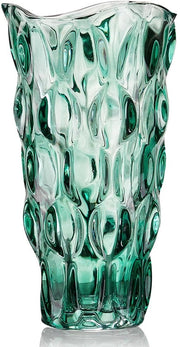 Vaso per fiori in vetro 24 cm, peso 3,4 lbs, vaso spesso per tulipani - regali per madri per compleanni, idee regalo per madri vaso in vetro per fiori vaso in vetro trasparente decorativo per matrimoni (verde)
