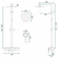 Set Doccia Da Incasso Rea Santos Black