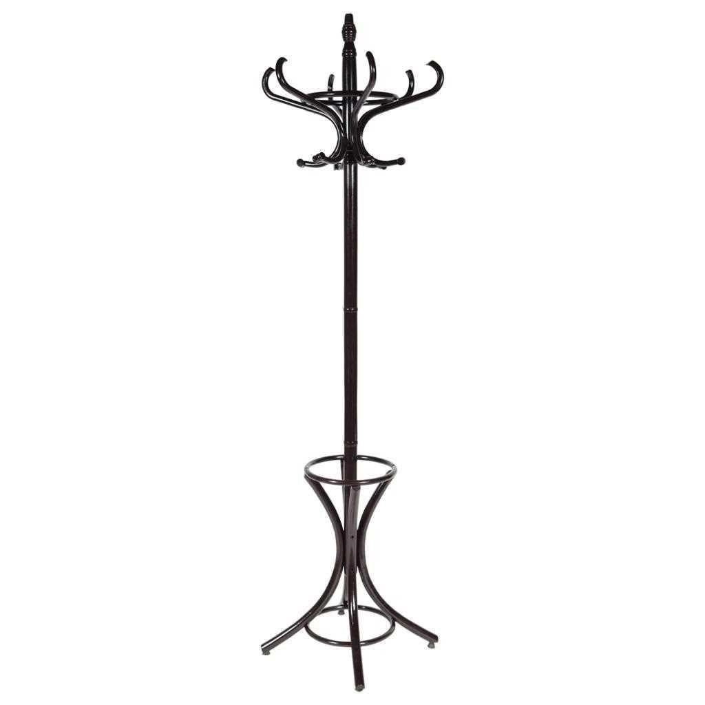Perchero de pie de madera negro nogal 53x39x187hcm
