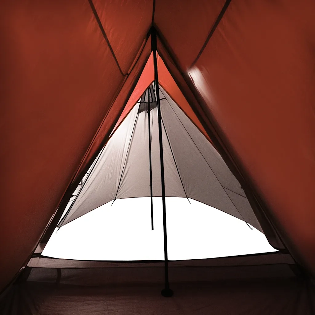 Tenda da Campeggio 3 Persone Grigio e Arancione Impermeabile 94367