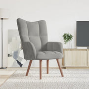 Sedia Relax Grigio Chiaro in Velluto 328051