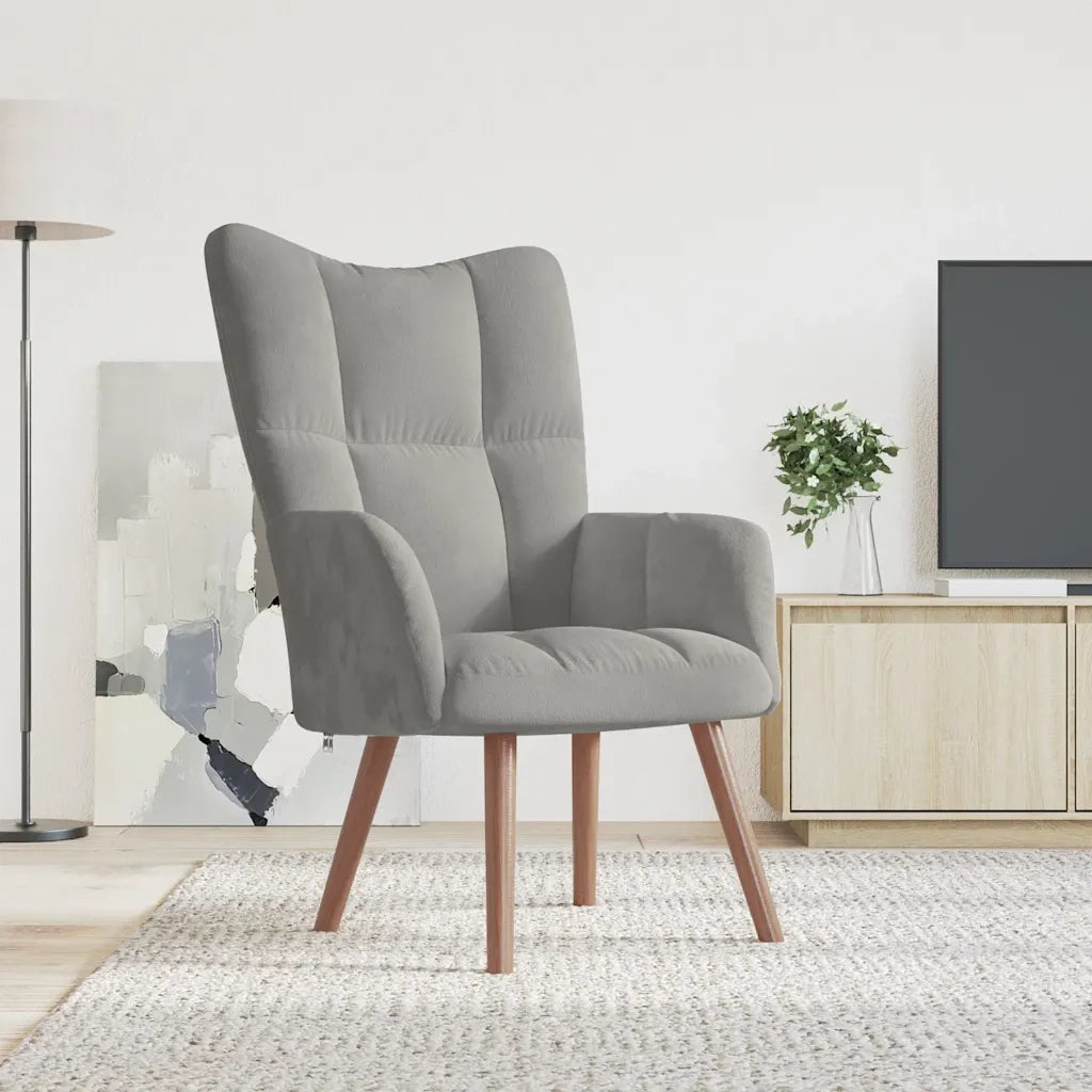 Sedia Relax Grigio Chiaro in Velluto 328051