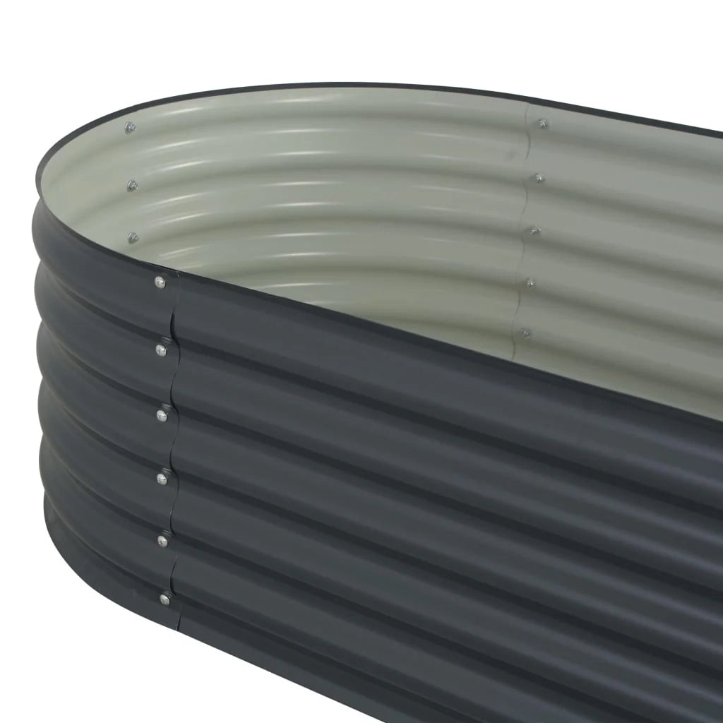 Fioriera rialzata per piante e fiori giardino 160 x 80 x 44 cm acciaio zincato grigio 02_0001005