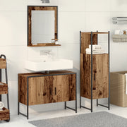 Set di mobili per bagno 3 pezzi in legno vecchio in legno ingegnerizzato