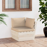 Divano Angolare da Giardino su Pallet e Cuscini Legno di Abete 3063351