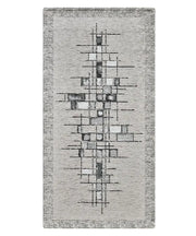 Tappeto moderno PIXEL GRIGIO disegno arte contemporanea astratto geometrico, passatoia cucina multiuso lavabile in lavatrice e anti-scivolo cm.55x280