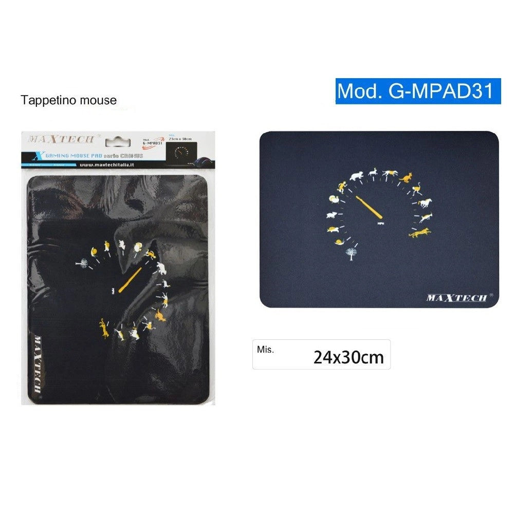 Trade Shop - Tappetino Mouse Pad Gaming Tappeto Per Pc Cronometro Velocita' Animali G-mpad31 -