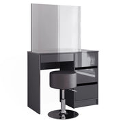 Vicco Tavolo da toeletta Antracite 40 cm con sgabello