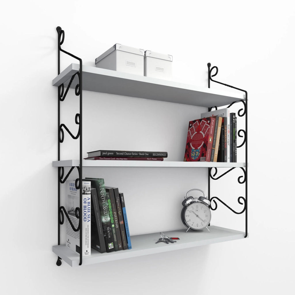 Mensola da parete in legno "Seramoni" 72 x 20 x 81 cm - Bianco