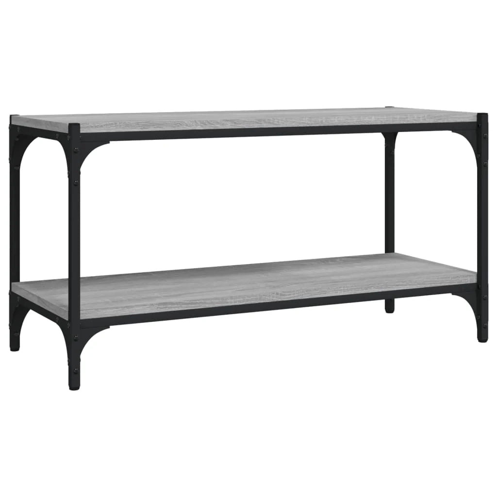 Mobile TV multimediale mensola TV credenza TV sala da pranzo soggiorno camera da letto Sonoma 80 x 33 x 41 cm legno ingegnerizzato e acciaio grigio 02_0028453