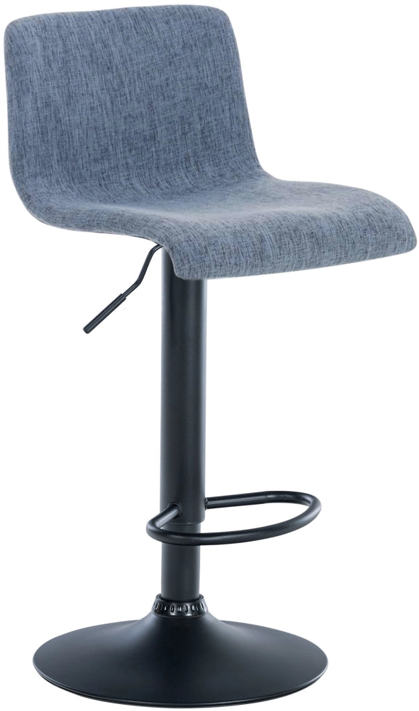 Sgabello HOVER in tessuto blu,Metallo nero opaco