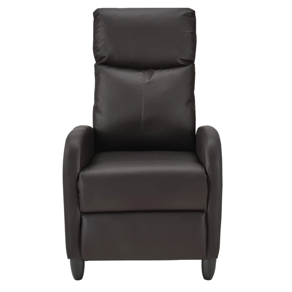 Poltrona relax con schienale reclinabile e poggiapiedi rivestimento marrone 102 cm 03_0005211
