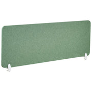 Pannello Divisorio da Scrivania Verde in PET con Rivestimento in Tessuto, 160 x 50 cm, Schermo Acustico per Ufficio e Home Office