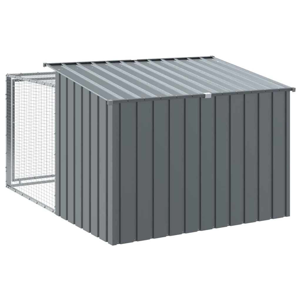 Cuccia per cani con recinto 153 x 194 x 110 cm antracite 02_0043469