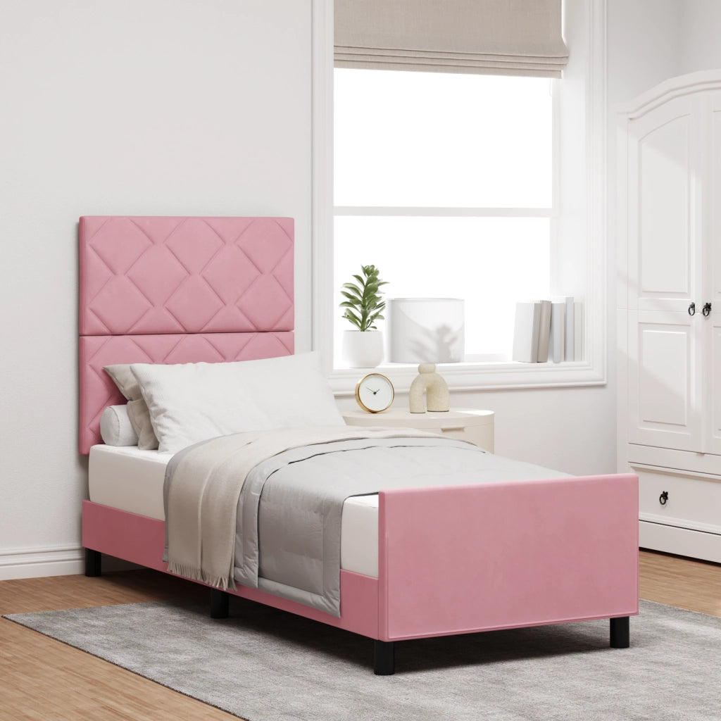 Letto Rosa 80x200 cm Velluto