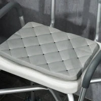 Sedia Doccia ad Altezza Regolabile con Braccioli e Cuscino Rimovibile 53.5x52x80-90 cm, Bianca