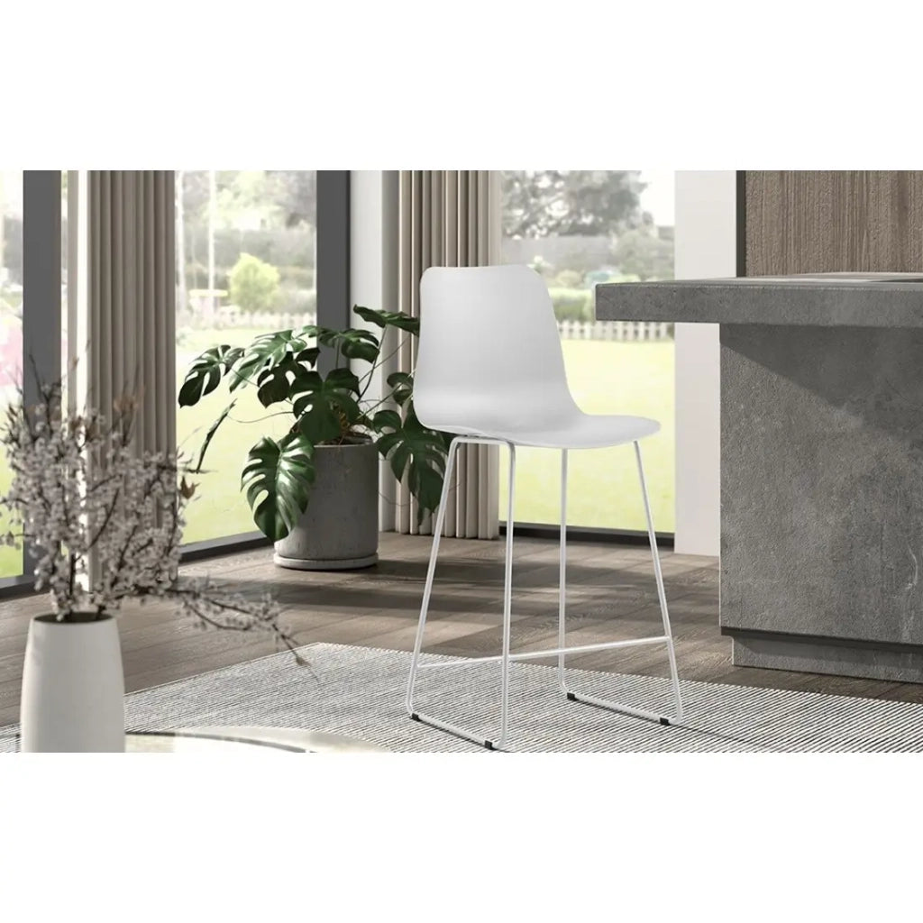 Sedia da banco MARIO - PP bianco - Design contemporaneo H100,5 cm