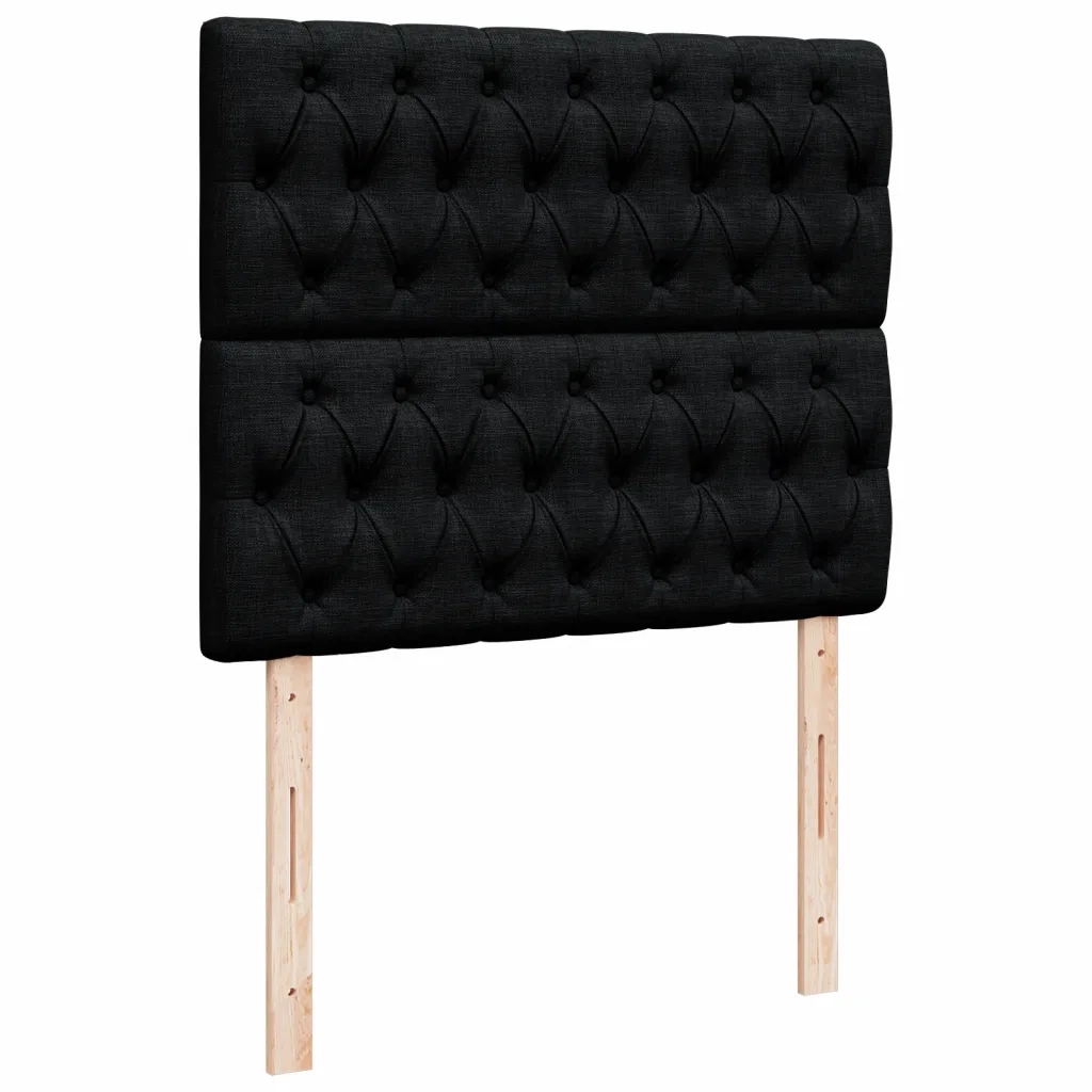 Giroletto a Molle con Materasso Nero 120x200 cm in Tessuto