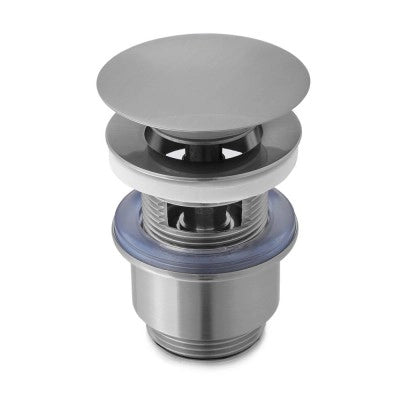 Set miscelatori lavabo alto e bidet acciaio spazzolato e piletta click-clack  York