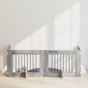 Cancello per cani con supporti 4 pcs Grigio Sonoma 80 x 60 cm 892136