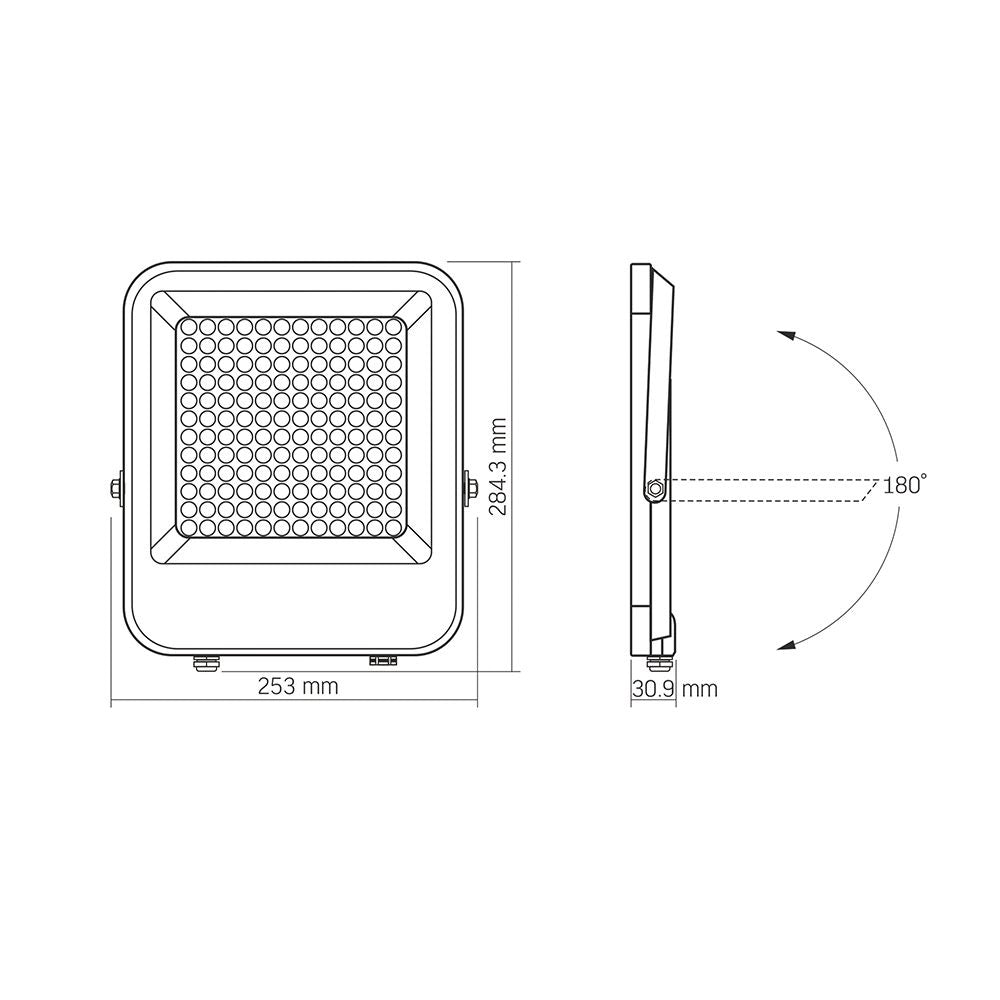 Faretto LED 100W 5000K 13000lm IP65 esterno Videx Davis