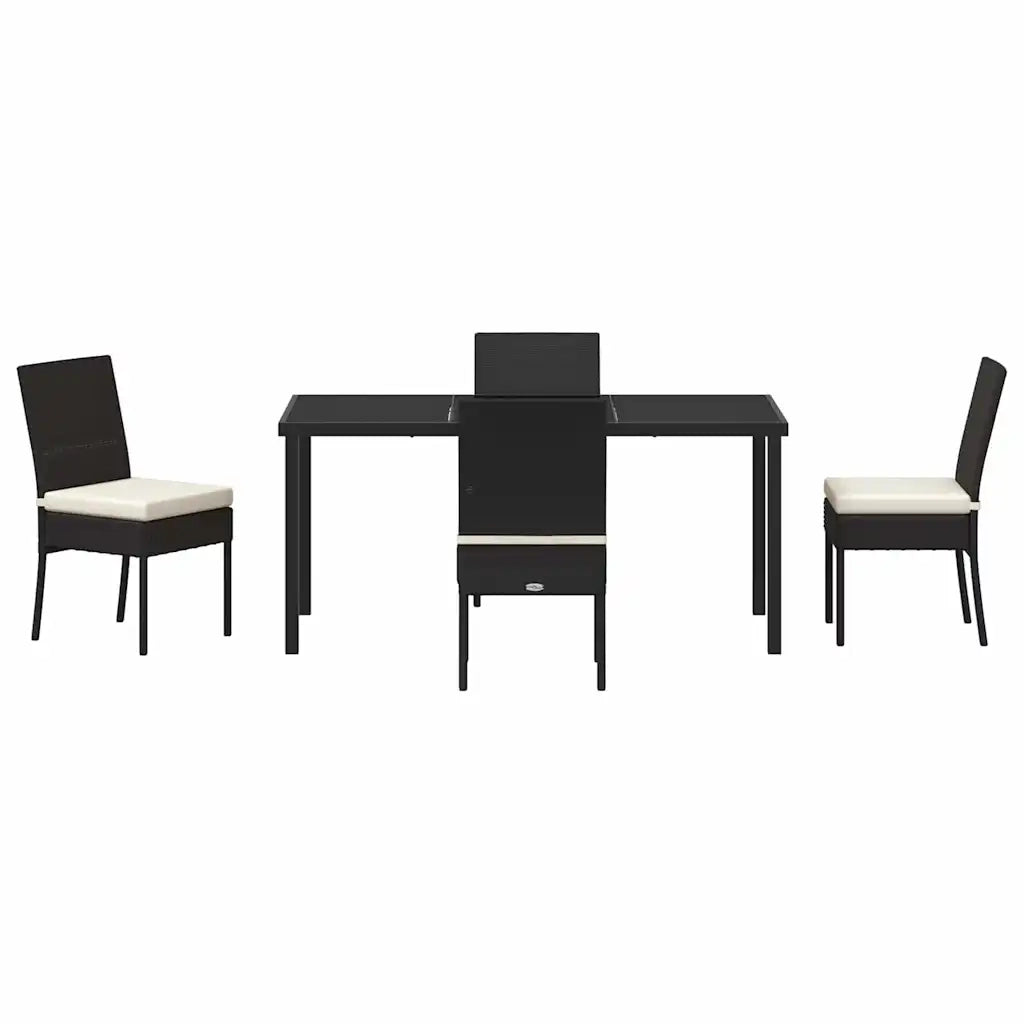 Set da Pranzo per Giardino 5 pz | Set Salotto da Giardino Nero