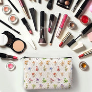Borse per trucco 4 pezzi - Borse fiorite - Borse da toilette per viaggio per donne - Tessuto in nylon - Chiusura a cerniera - 15 x 23 cm