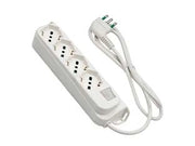 MULTIPRESA 4 POSTI BIPASSO+SCHUKO C/INTERR.TERMICO 2 POLI+ T16A RETAIL  bianca 474204    FANTON