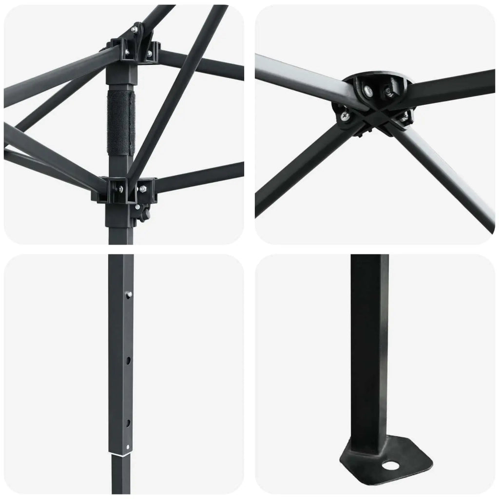 Gazebo con 4 Pareti 3,3 x 3,3 m Crema e Marrone 42036812