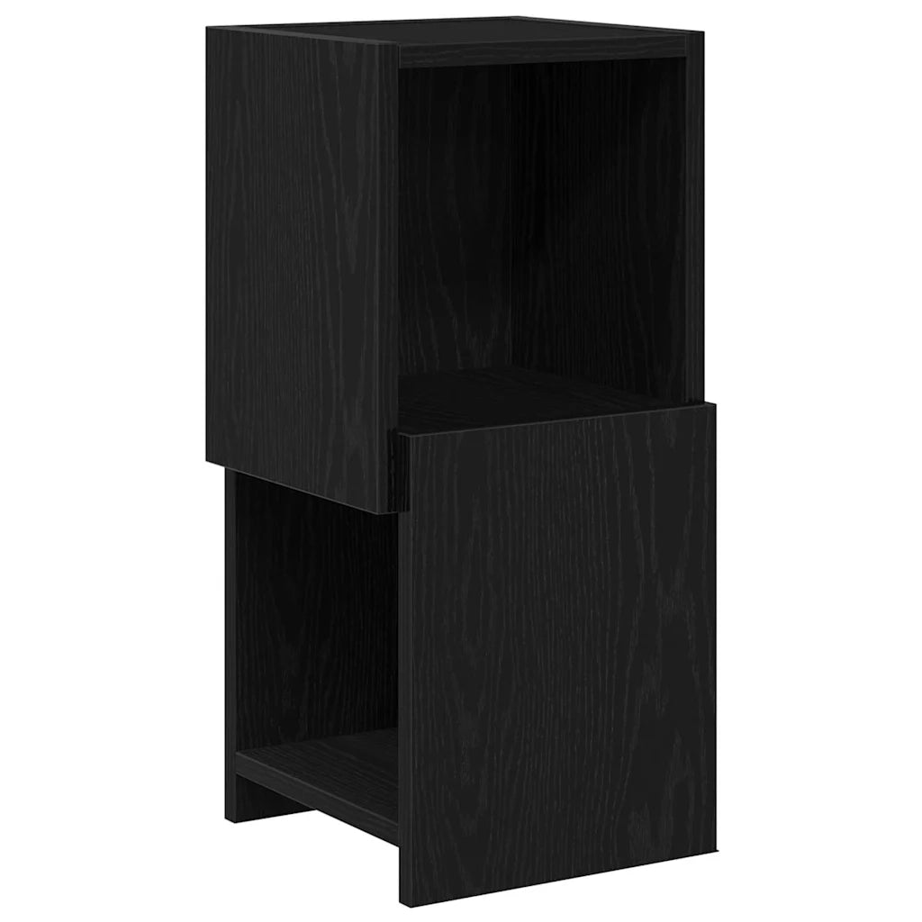 Mobile angolare 25,5x25x55cm Legno ingegnerizzato Rovere Nero 889822