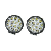 Trade Shop - 2x Faro Supplementare 12v 14 Led 42w Profondita Auto Fuoristrada Rotondo 6000k -