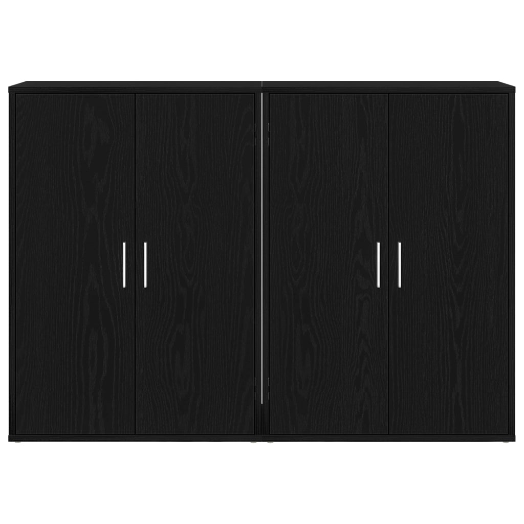 Credenze 2 pcs Nero Rovere 60x31x84 cm Legno Ingegnerizzato