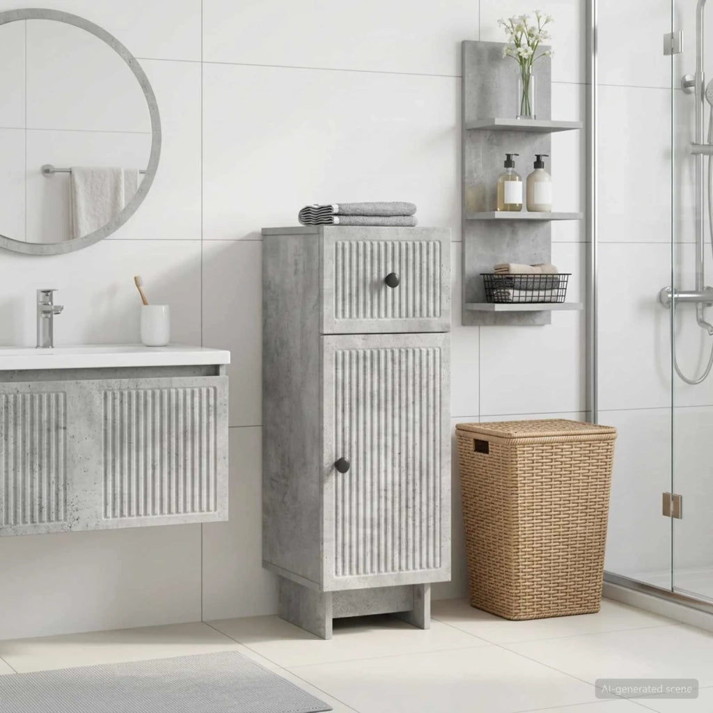 Mobiletto da Bagno EDE Grigio Cemento 30 x 31 x 80 cm 895948