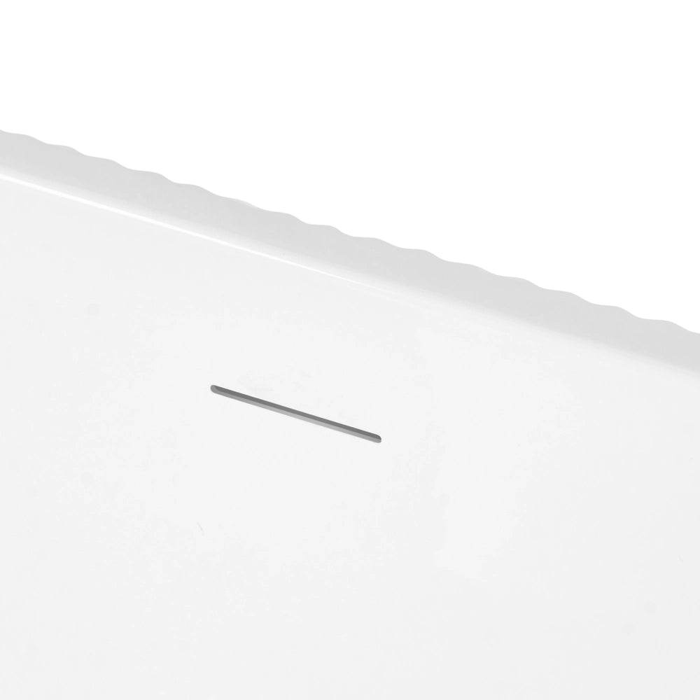 Vasca da bagno freestanding in acrilico bianco 170 cm design moderno con bordi scanalati forma ovale