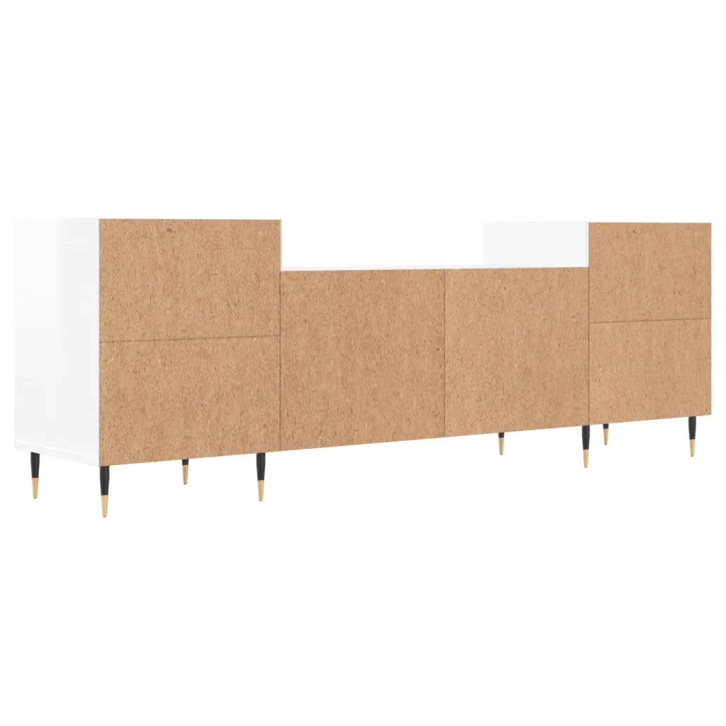 Mobile Porta TV Bianco Lucido 160x35x55 cm in Legno Multistrato 831334