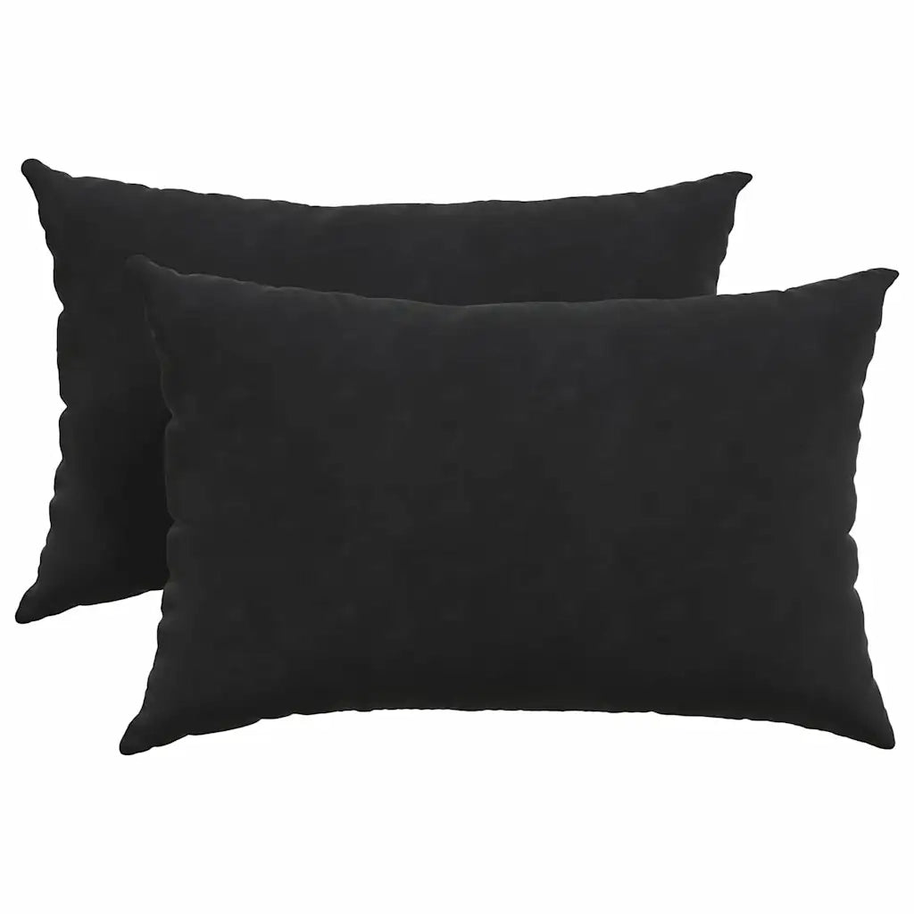 Cuscini da Divano 2 pcs Nero 60 x 40 cm Tessuto in Cords
