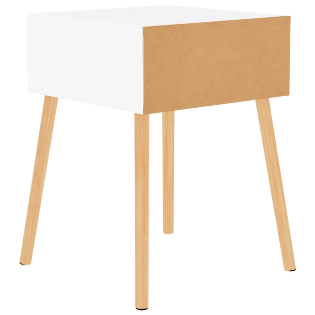 Comodini 2pz Bianco Lucido 40x40x56 cm in Legno Multistrato 326808