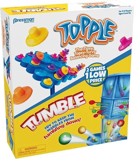 GOLIATH - COMBO SET TOPPLE&TUMBLE - 2 GIOCHI IN 1 - GIOCO IN SCATOLA PER BAMBINI DAI 6 ANNI IN SU - GIOCO DI ASTUZIA - S
