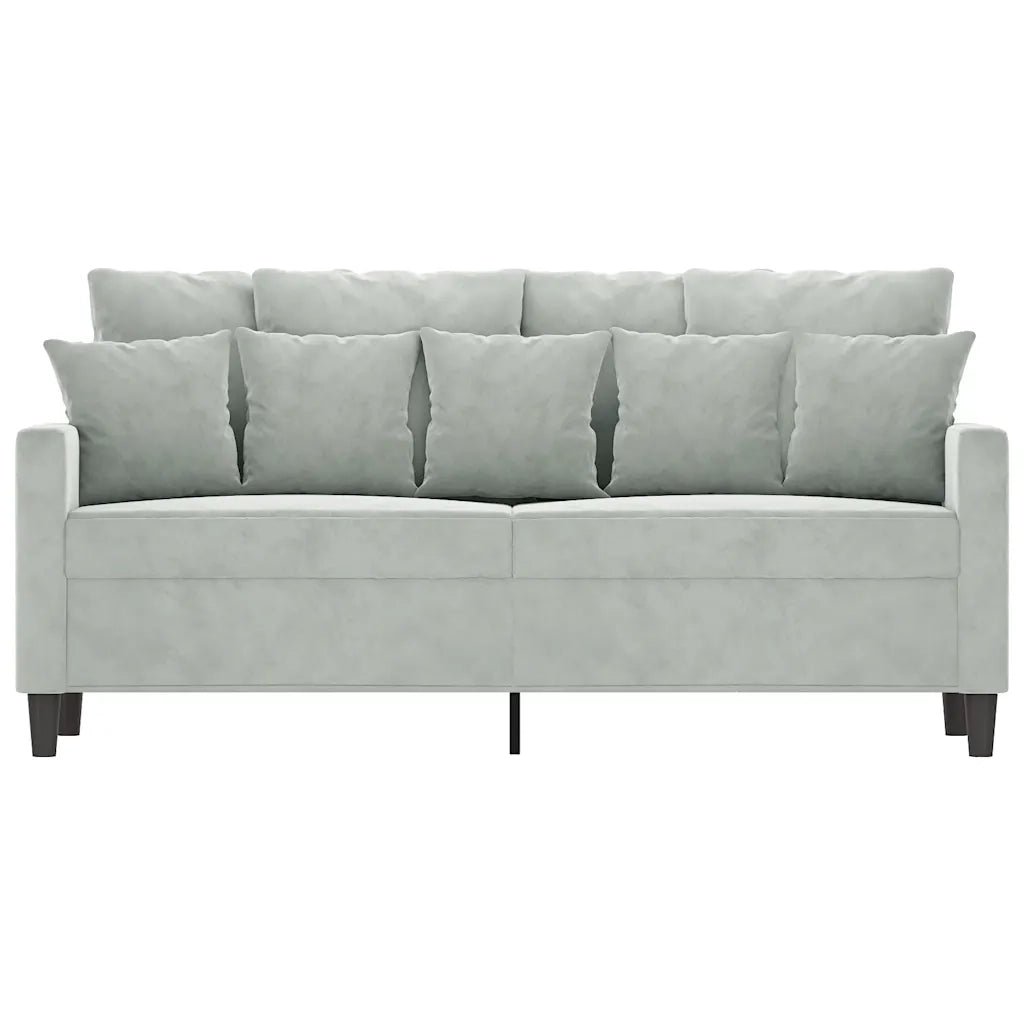 Divano | Divano da soggiorno | Sofa a 2 Posti Grigio Chiaro 140 cm in Velluto