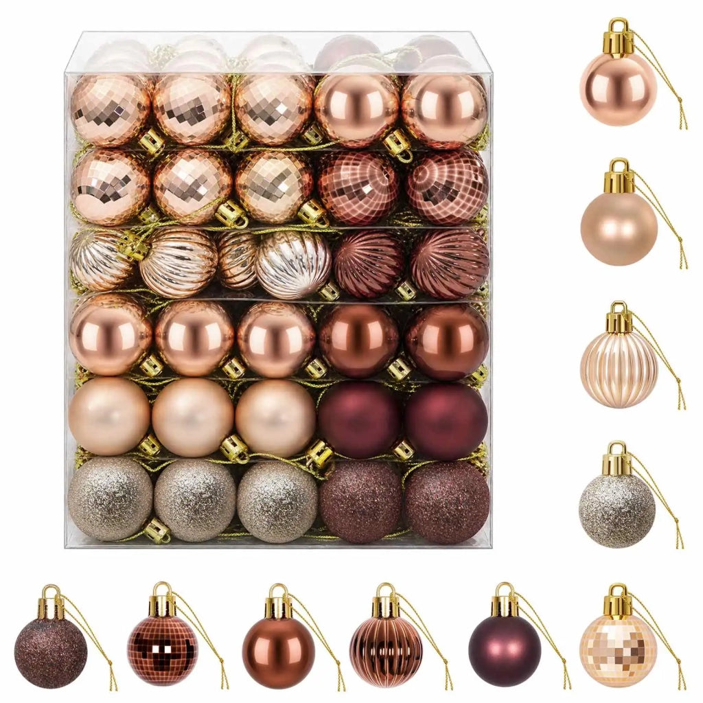 Set di Palline di Natale 150 pz Champagne e marrone 3 cm 42050622