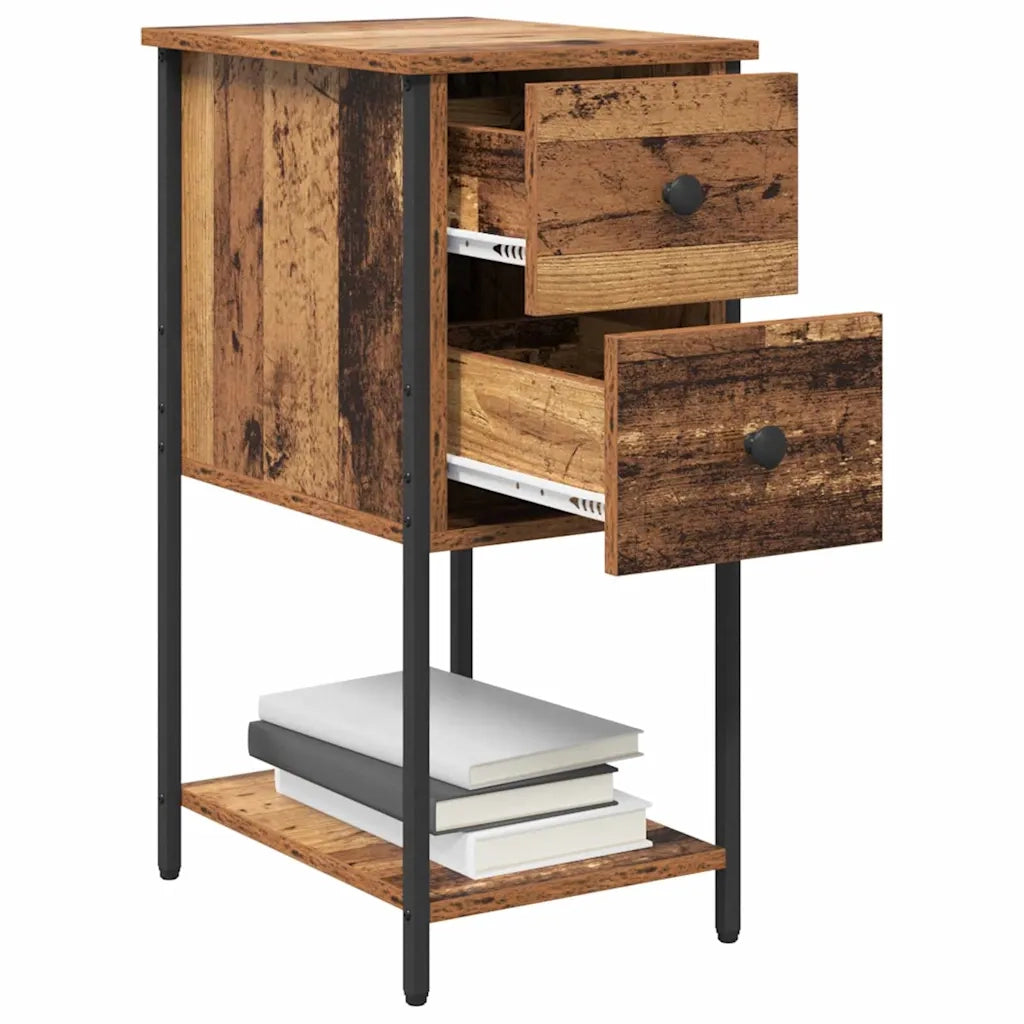 Armadio da Notte con cassetto Legno vecchio 32 x 42 x 70 cm 871285