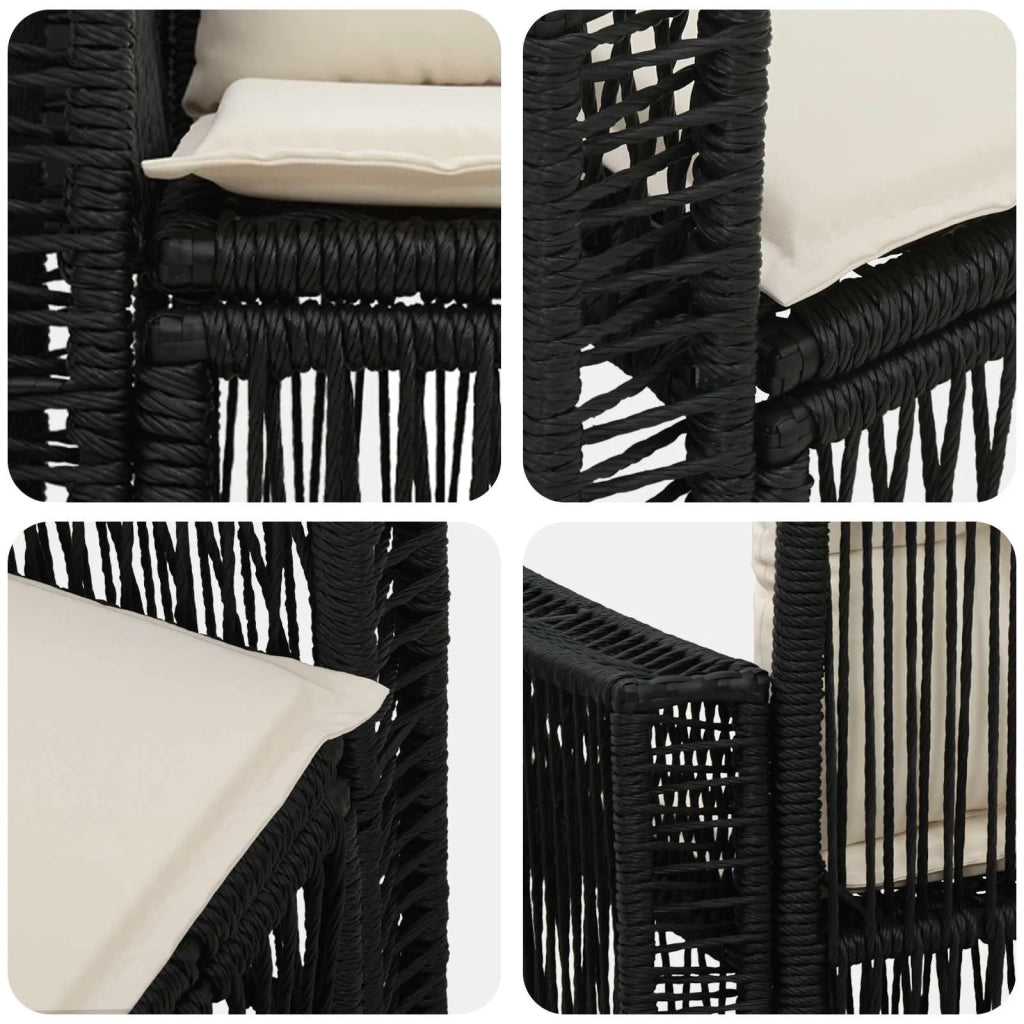 Divano da giardino 2-Numero di posti Nero polyrattan 42026698