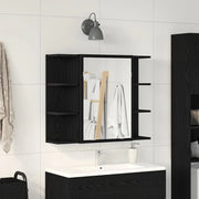 Mobiletto per specchio Rovere Nero 80 x 20,5 x 64 cm 862498