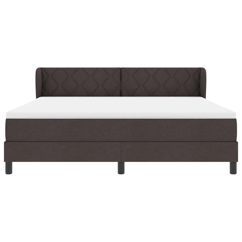 Letto a molle con materasso Marrone Scuro 180 x 200 cm Tessuto 3340104