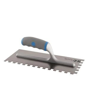 Frattazzo dentato per colla lama in acciaio al carbonio Taglia: 28x12 dente 12, Imballo: 6, Materiale: Acciao al carbonio