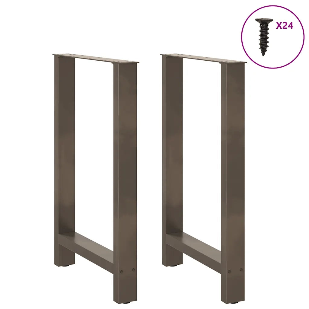 Gambe per tavolo da bar in acciaio naturale 2 pz | Piede del tavolo 60x(90-91) cm in acciaio