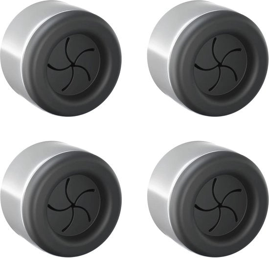 Set di 4 asciugamani adesivi per cucina e bagno - Acciaio inox, rotondo, cromato, senza fori