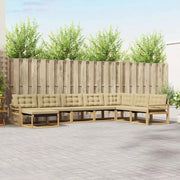 Set di divani da esterno con cuscino 8 pcs Bianco e Beige 3388975